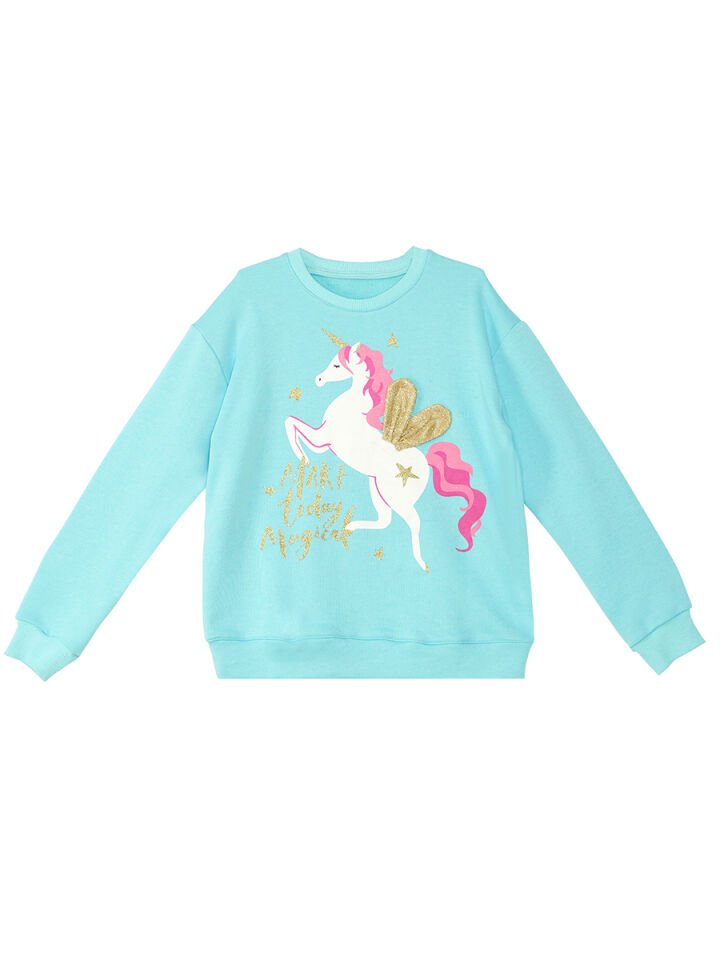 Unicorn Kız Çocuk Mint Sweatshirt 8 Y - Turkuaz
