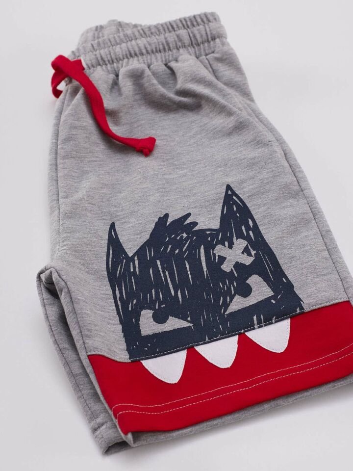 Korkusuz Erkek Çocuk T-shirt Şort Takım 4 Y - Lacivert, Gri