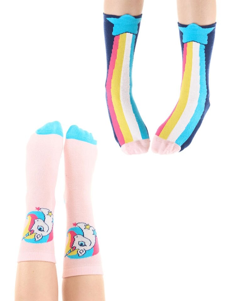 Rainbow Star Kız Çocuk 2li Soket Çorap Takım