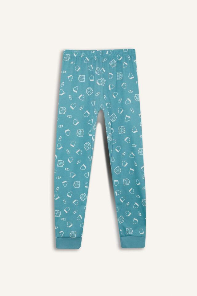 Kız Çocuk Pijama Takımı Uzun Kollu Üst Esnek Belli Uzun Alt