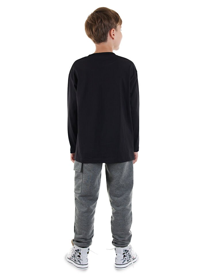 Dinolar Erkek Çocuk T-shirt Pantolon Takım 5 Y - Siyah