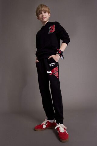 Erkek Çocuk NBA Chicago Bulls Beli Paçası Lastikli Jogger Eşofman Altı