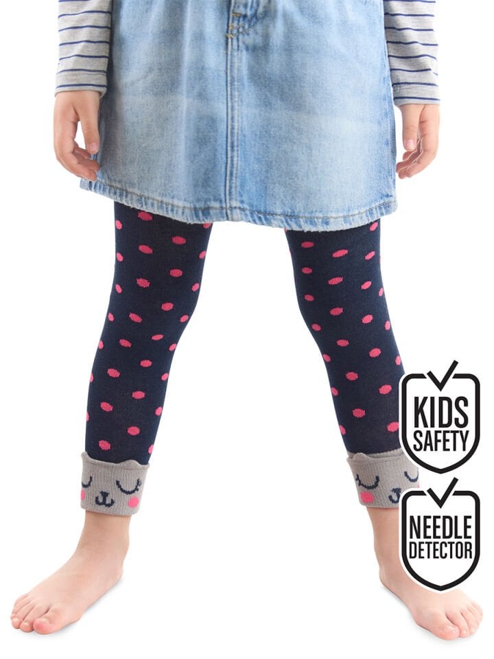 Kedi Puantiye Kız Çocuk Çorap Tayt