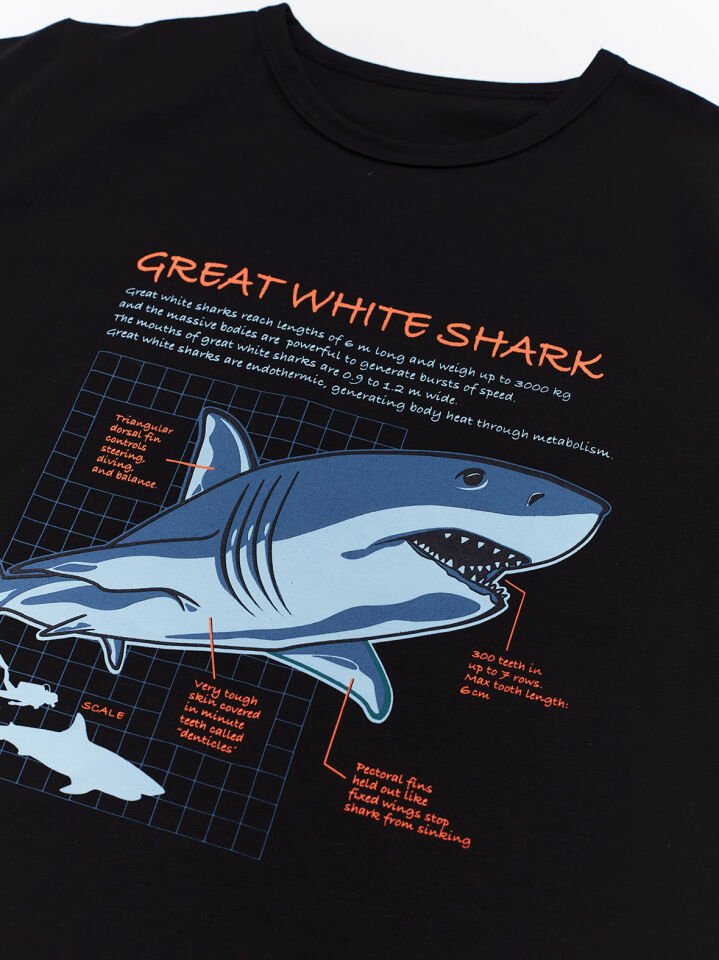 Köpekbalığı Kamo Erkek Çocuk T-shirt Şort Takım 5 Y - Siyah, Mavi