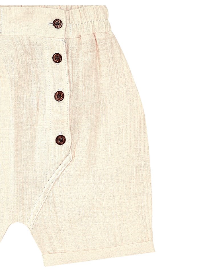 Erkek Bebek Çocuk Müslin Şort T-shirt Takım 5 Y - Kahverengi, Krem