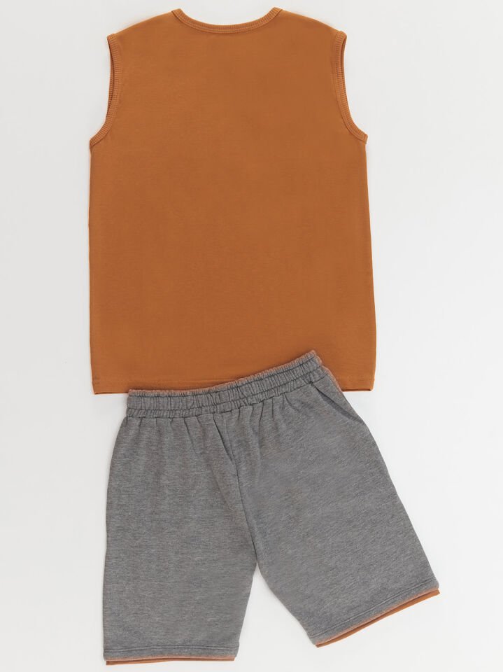 Comics Erkek Çocuk Hardal T-shirt Şort Takım