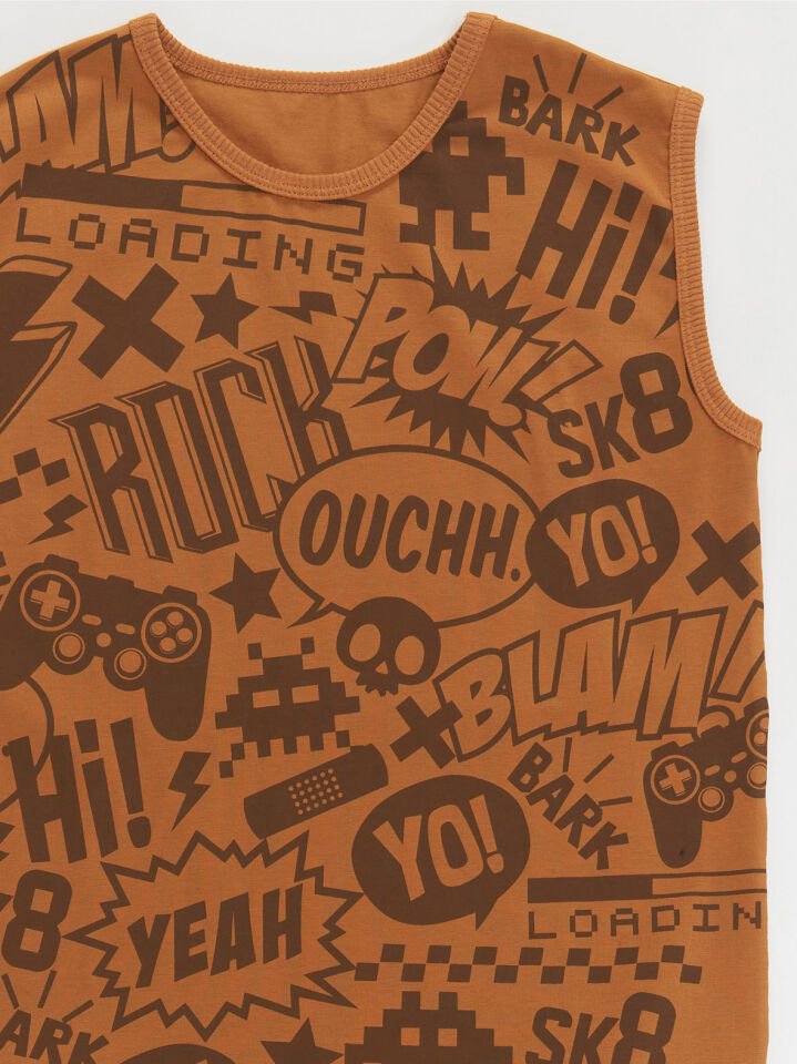 Comics Erkek Çocuk Hardal T-shirt Şort Takım