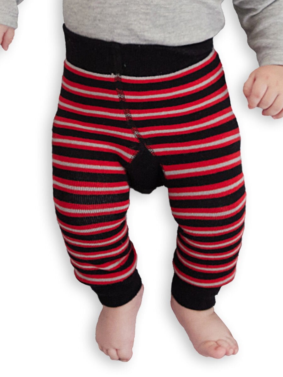 İtfaiye Erkek Bebek Örme Çizgili Tayt-Pantolon