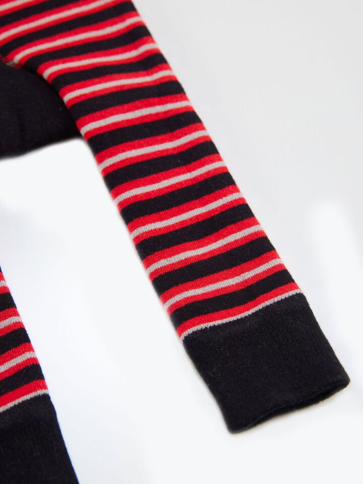 İtfaiye Erkek Bebek Örme Çizgili Tayt-Pantolon