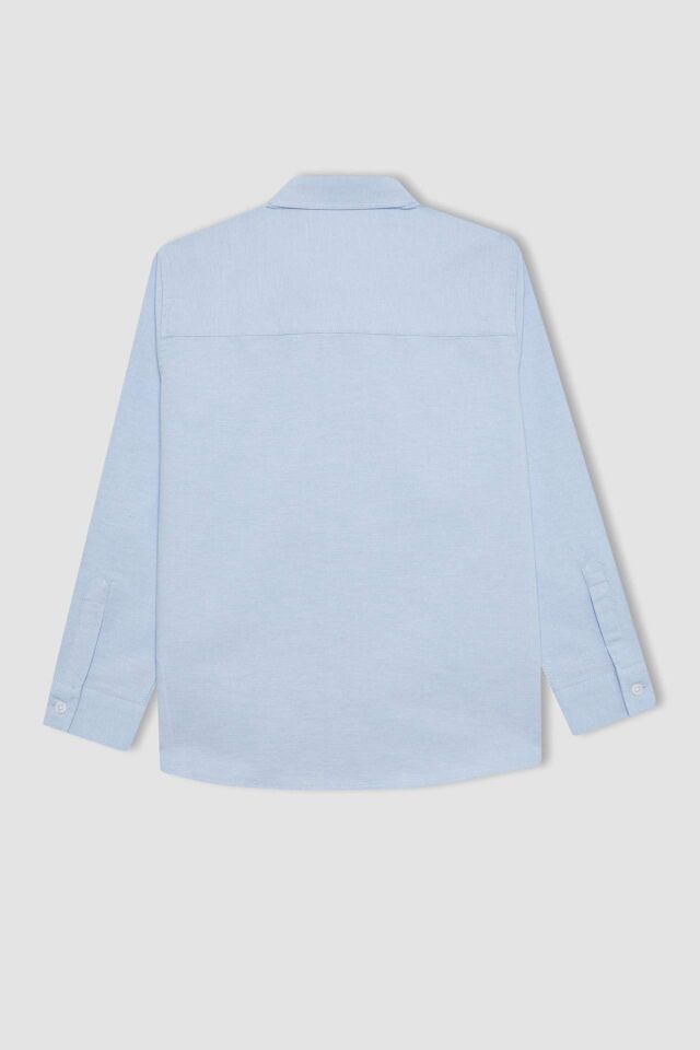 Erkek Çocuk Oxford Basic Düz Uzun Kollu Gömlek