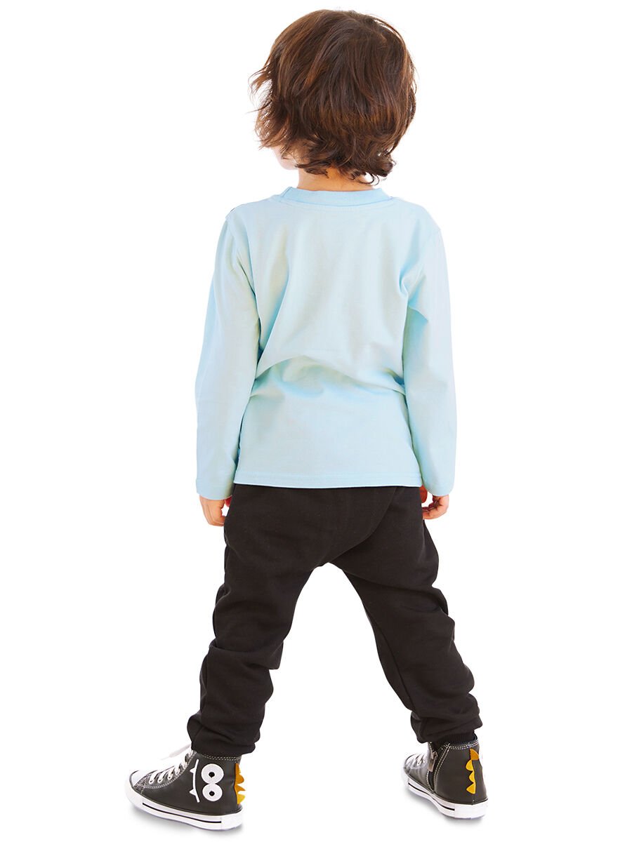 Dino Erkek Çocuk T-shirt Eşofmanaltı Takım 4 Y - Mavi