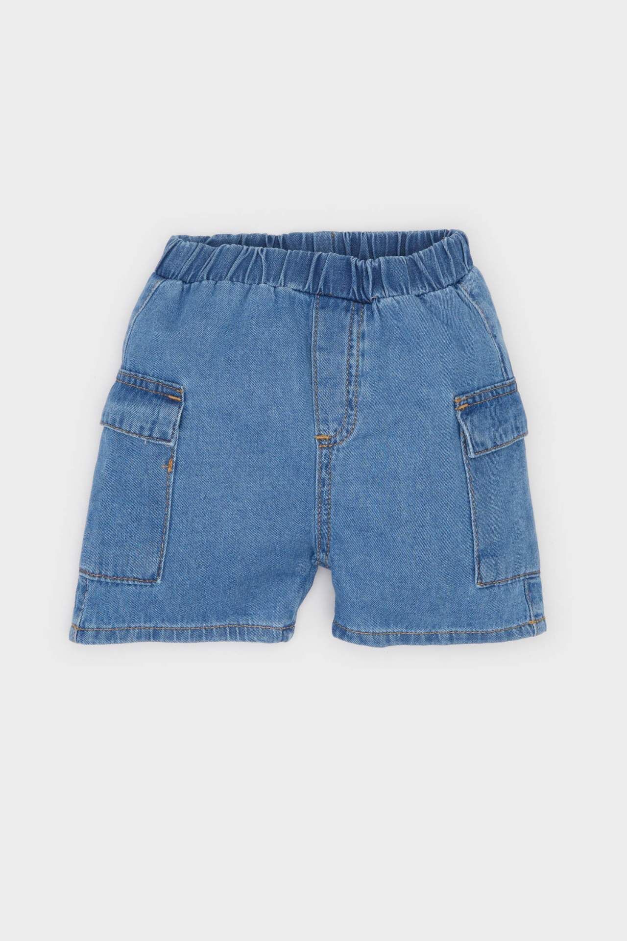 Erkek Bebek Beli Lastikli Cepli Jean Şort