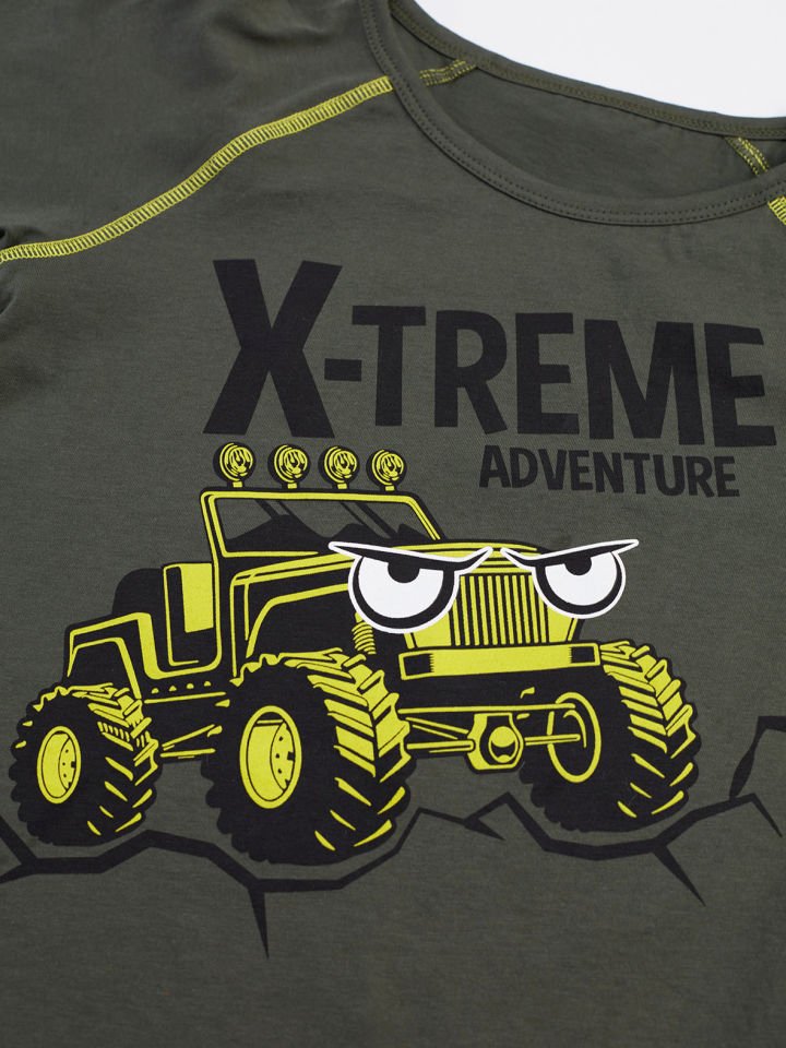 X-treme Erkek Çocuk T-shirt Şort Takım 3 Y - Yeşil, Siyah