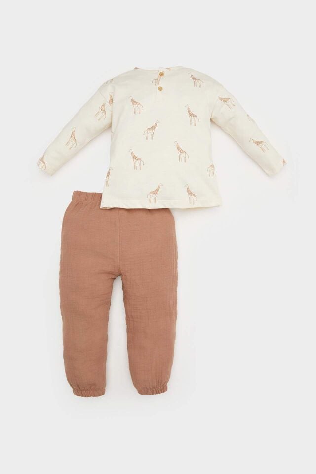 Erkek Bebek 2'li Takım Uzun Kollu Üst Esnek Belli Pantolon