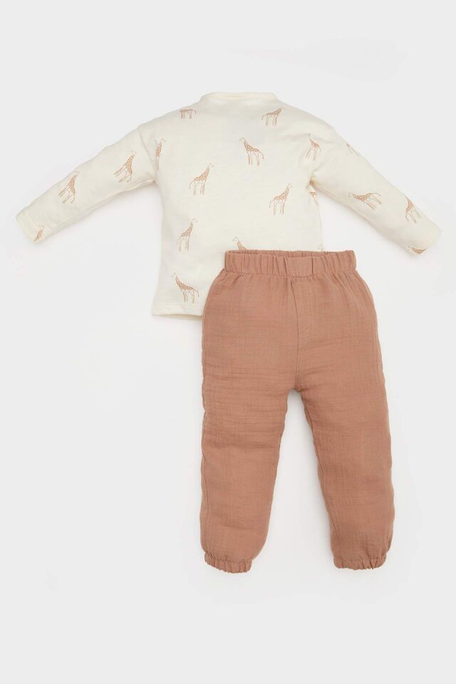 Erkek Bebek 2'li Takım Uzun Kollu Üst Esnek Belli Pantolon