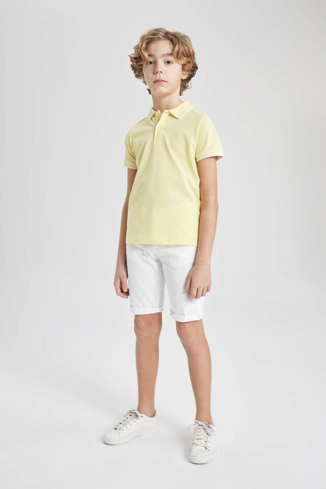Erkek Çocuk Pike Kısa Kollu Polo Basic Düz Tişört