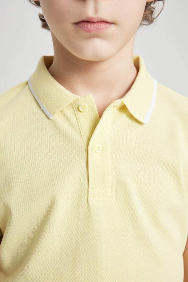 Erkek Çocuk Pike Kısa Kollu Polo Basic Düz Tişört