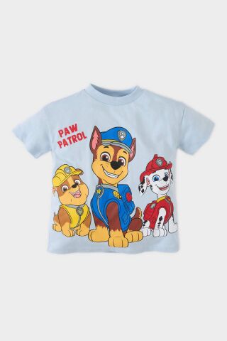 Erkek Bebek Paw Patrol Bisiklet Yaka Kısa Kollu Tişört