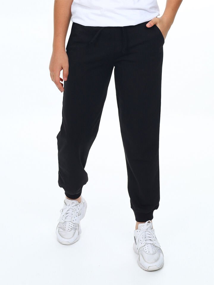 Unisex Kız Erkek Çocuk Siyah Basic Eşofman Altı 6 Y - Siyah
