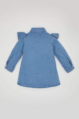 Kız Bebek Uzun Kollu Jean Elbise