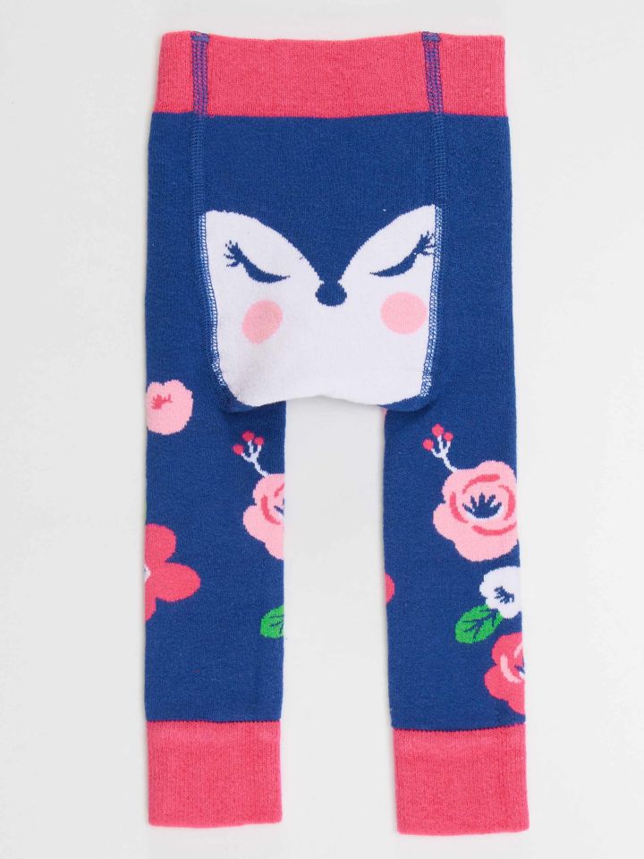 Tilki Kız Bebek Lacivert Pembe Tayt-Pantolon 3-6 M - Lacivert, Pembe