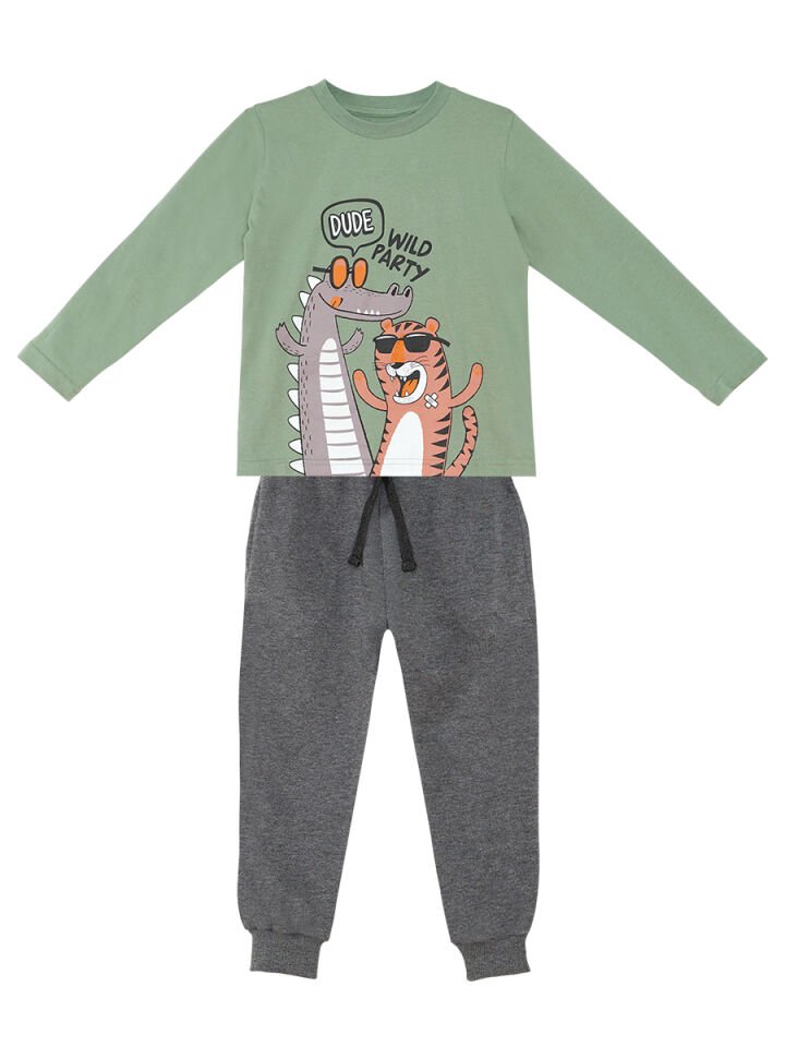 Wild Party Erkek Çocuk T-shirt Eşofman Altı Takım 5 Y - Yeşil