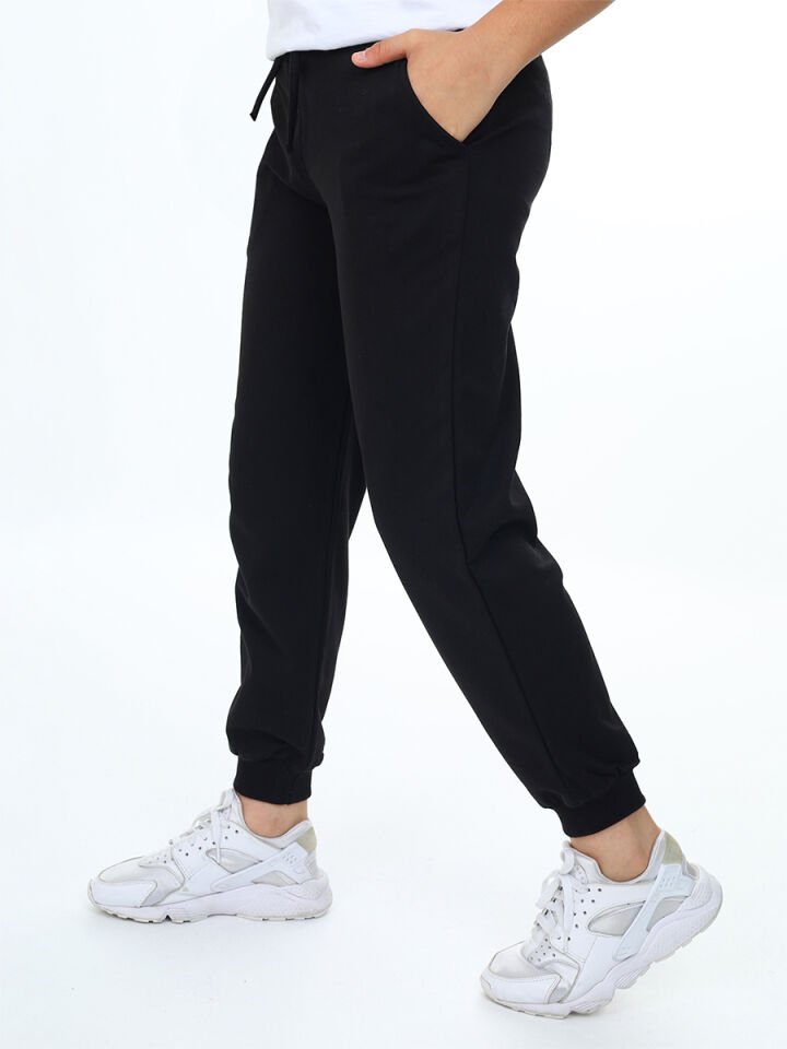 Unisex Kız Erkek Çocuk Siyah Basic Eşofman Altı 8 Y - Siyah