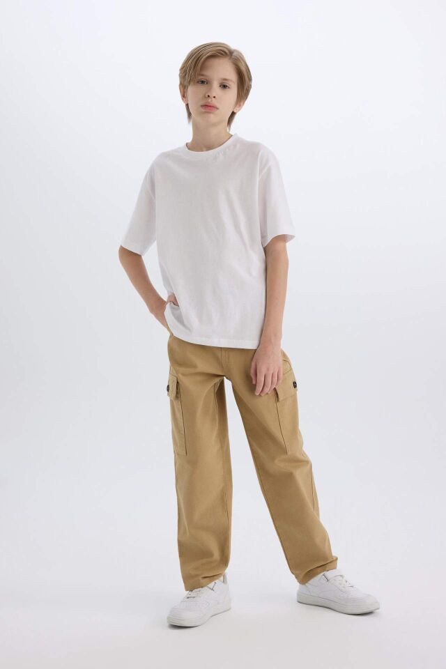 Erkek Çocuk Loose Fit Standart Paça Gabardin Pantolon