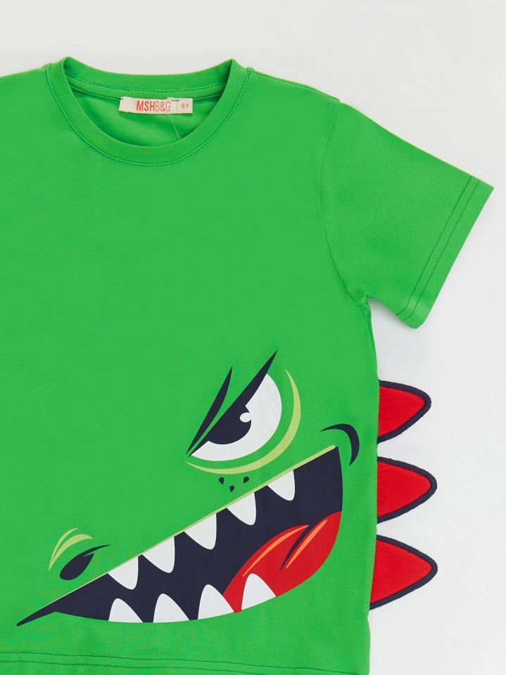 Haylaz Erkek Çocuk Yeşil T-shirt Kapri Şort Takım 2 Y - Lacivert, Yeşil
