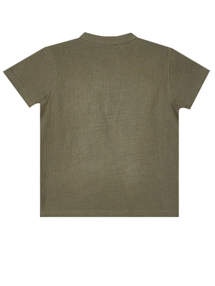 Erkek Bebek Çocuk Yeşil Müslin Şort Gömlek Takım 24-36 M - Haki