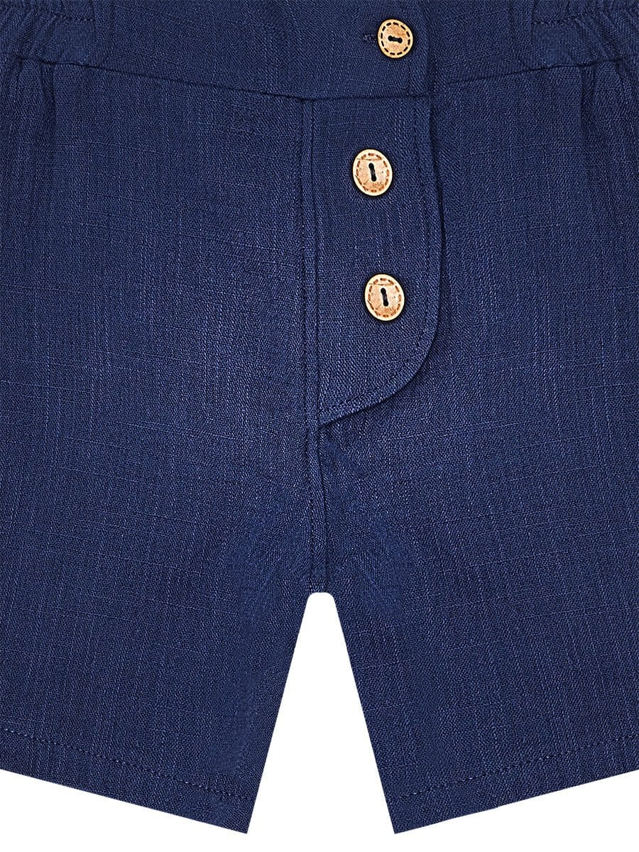 Erkek Bebek Çocuk Müslin Şort Gömlek Takım