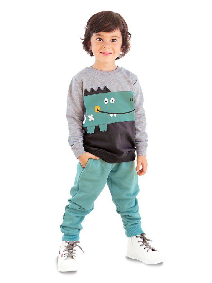 Smiling Croco Erkek Çocuk Eşofman Takım 2 Y - Haki