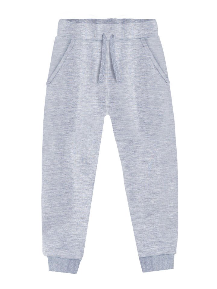 Unisex Kız Erkek Çocuk Gri Melanj Basic Eşofman Altı 11 Y - Melanj