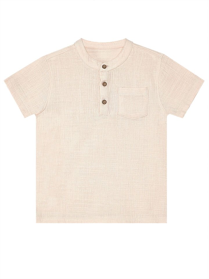 Erkek Bebek Çocuk Müslin Şort Gömlek Takım 3 Y - Krem, Lacivert