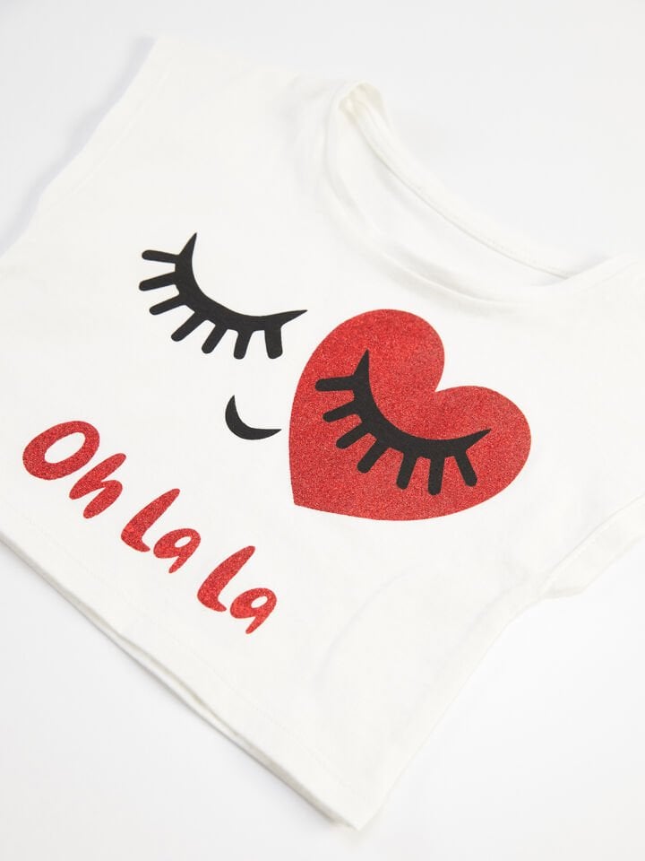 Oh La La Simli Kız Çocuk T-shirt Etek Takım