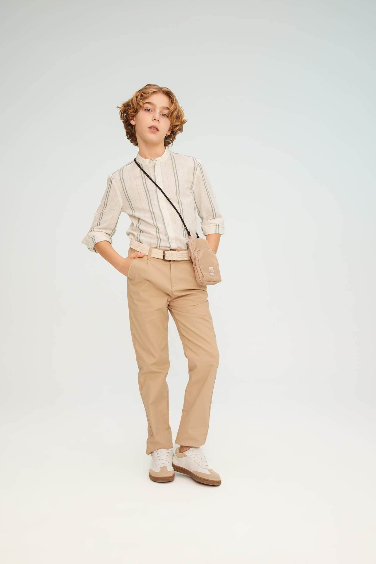 Erkek Çocuk Standart Paça Kemerli Gabardin Pantolon