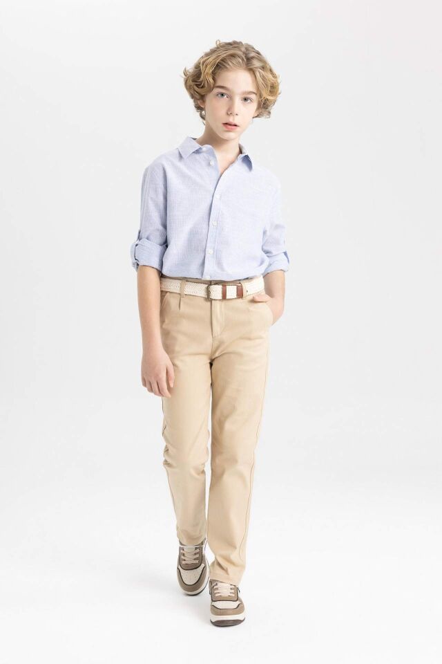 Erkek Çocuk Standart Paça Kemerli Gabardin Pantolon