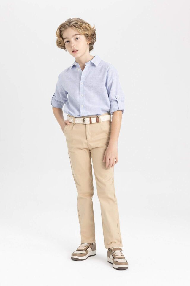 Erkek Çocuk Standart Paça Kemerli Gabardin Pantolon