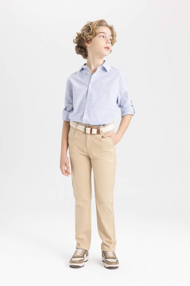 Erkek Çocuk Standart Paça Kemerli Gabardin Pantolon