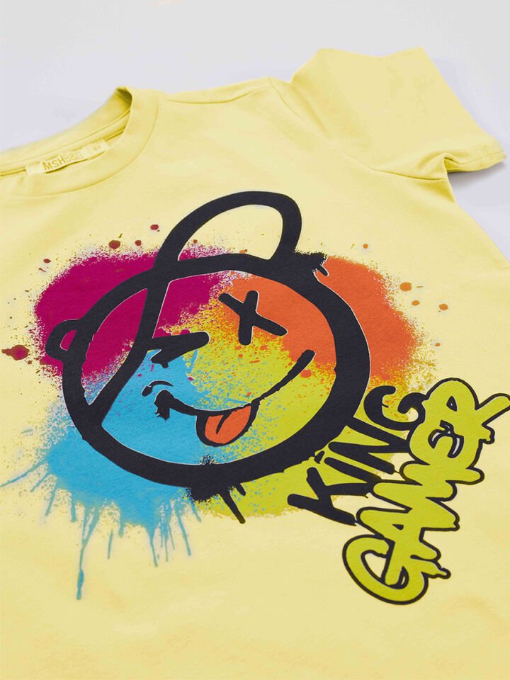 Gülelim Erkek Çocuk T-Shirt Şort Takım 10 Y - Haki, Sarı