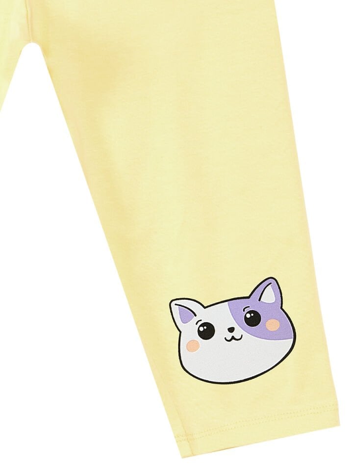 Kediler Kız Çocuk Tunik Tayt Takım 5 Y - Pembe Sarı