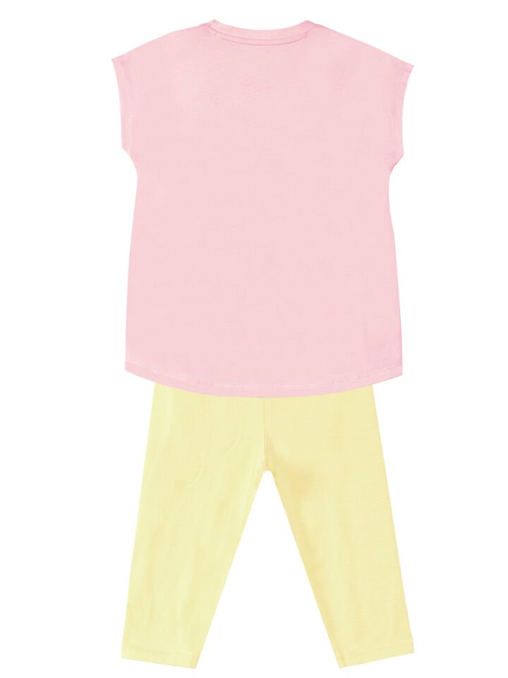 Kediler Kız Çocuk Tunik Tayt Takım 5 Y - Pembe Sarı