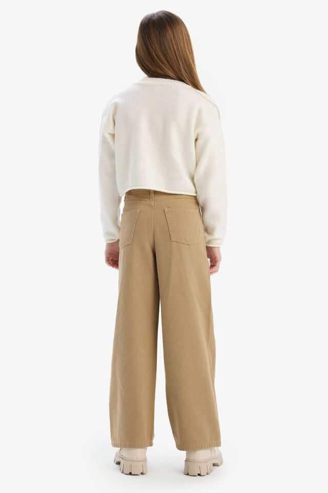 Kız Çocuk Wide Leg Geniş Paça Pamuklu Pantolon