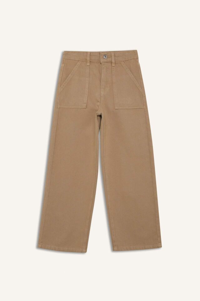 Kız Çocuk Wide Leg Geniş Paça Pamuklu Pantolon