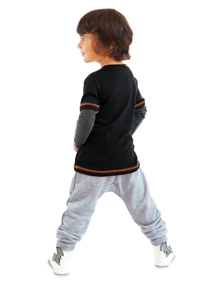 Rhino Erkek Çocuk Siyah T-shirt Eşofman Altı Takım 4 Y - Siyah