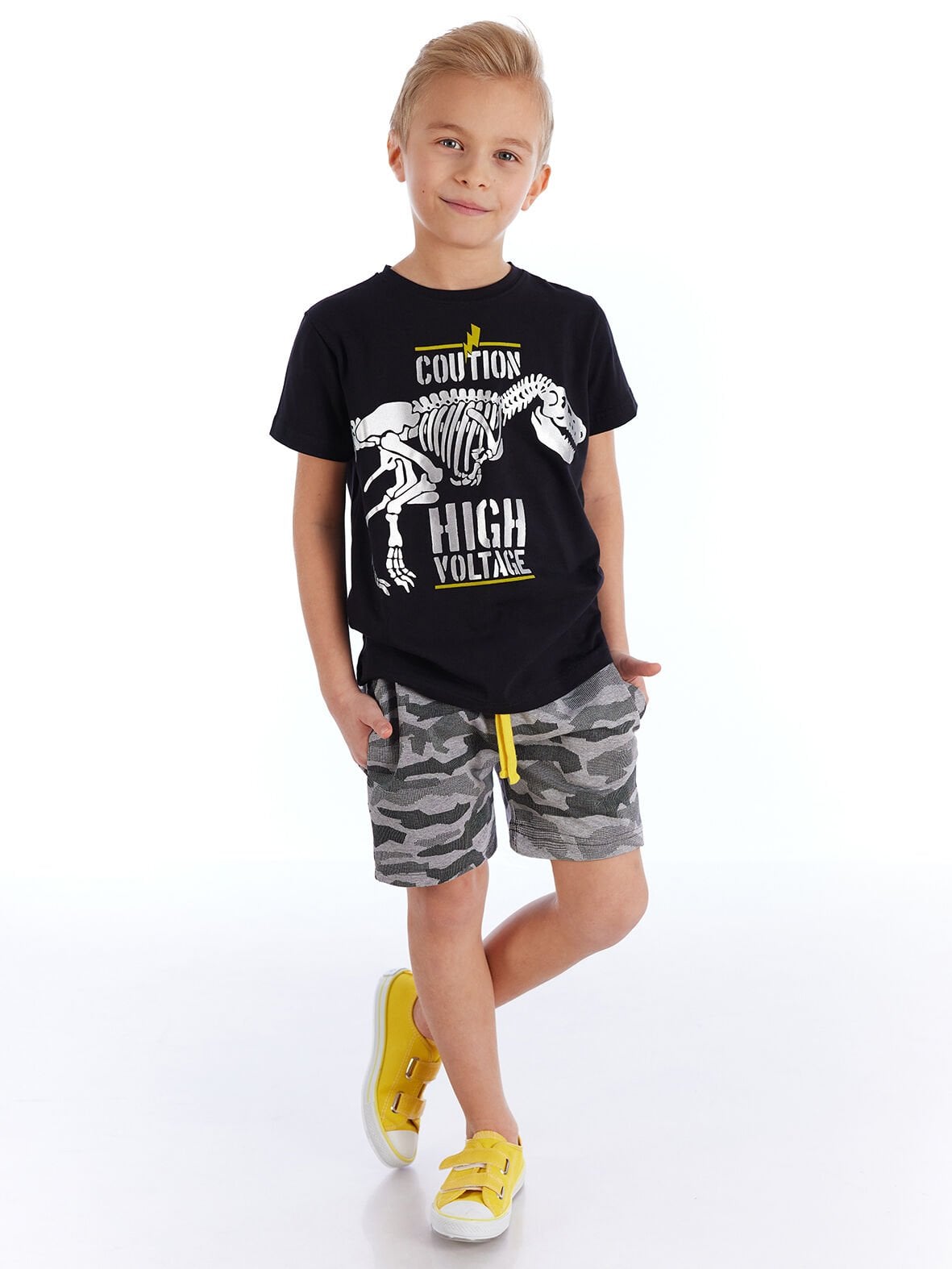 Dikkat Dino Erkek Çocuk T-shirt Şort Takım