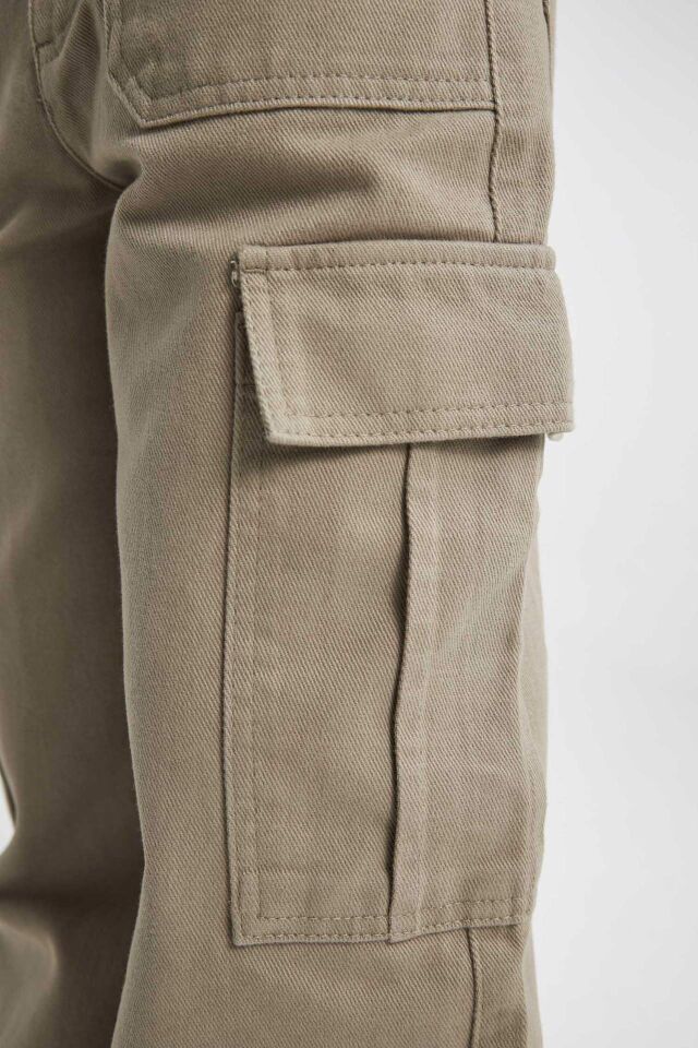 Kız Çocuk Wide Leg Kargo Geniş Bol Paça Pamuklu Pantolon