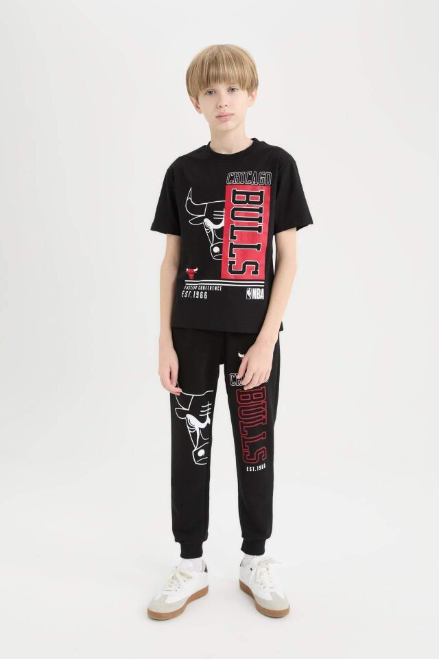 Erkek Çocuk NBA Chicago Bulls Bisiklet Yaka Kısa Kollu Tişört