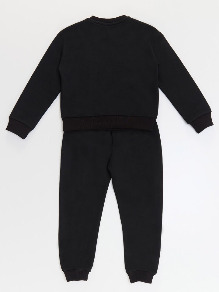 Siyah Kedi Kız Çocuk Eşofman Alt Üst Takım 5 Y - Siyah