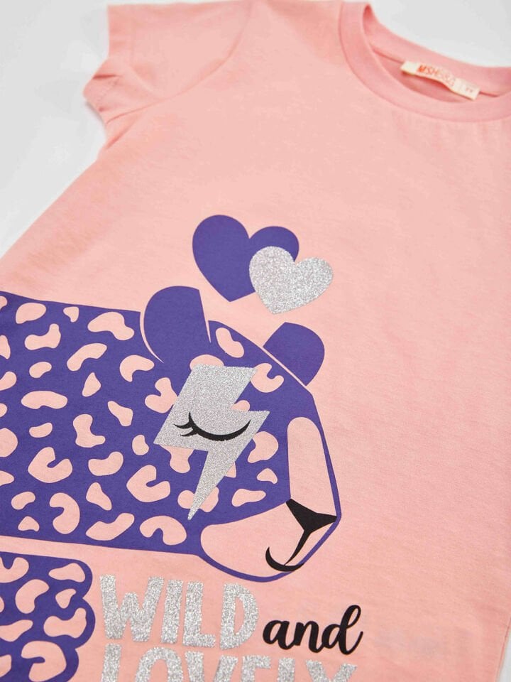 Leopar Kız Çocuk Tunik Tayt Takım